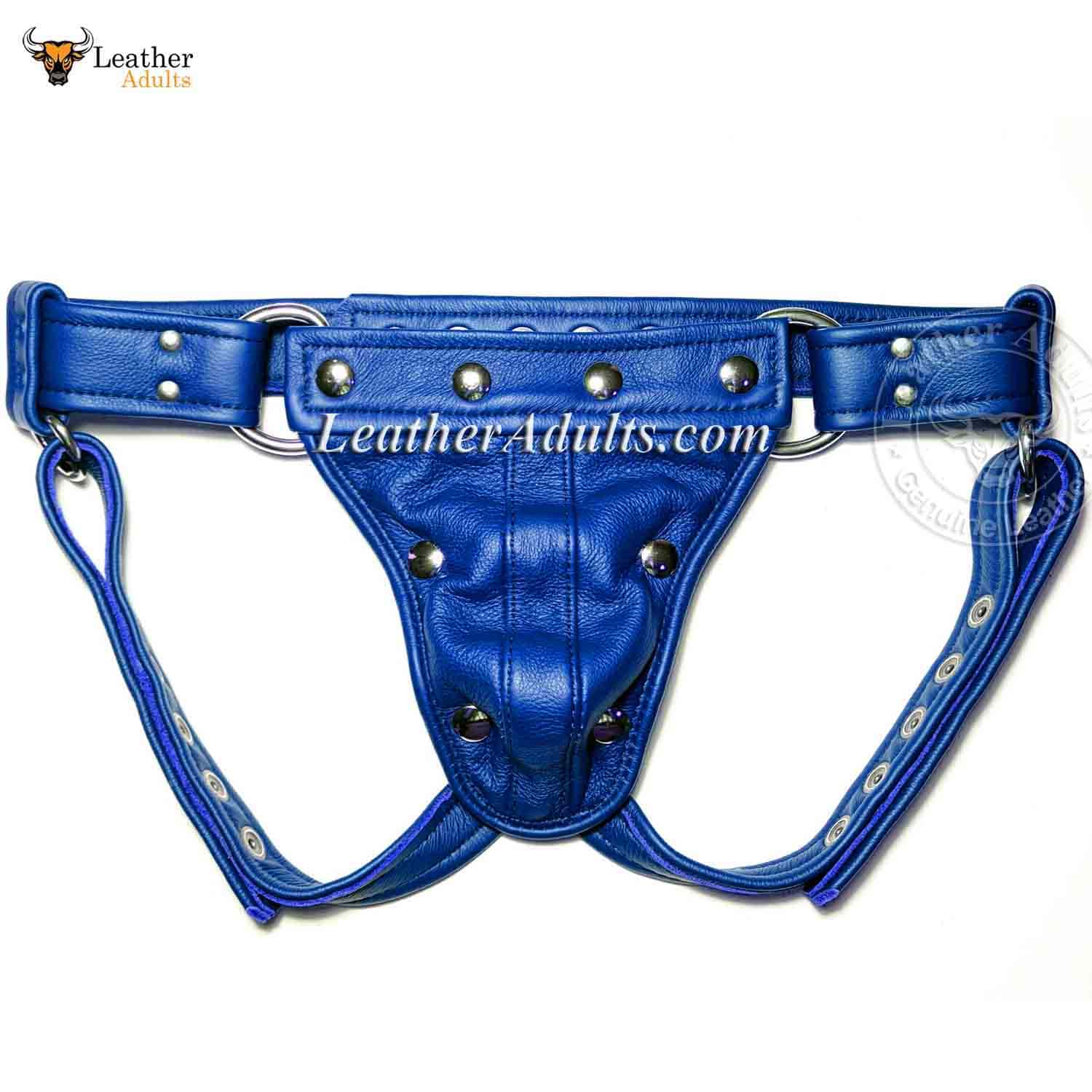 JOCK STRAP Gay Thong Premium Blue Leather Slip String Lederhose Jockst –  Leather Adults