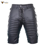 Mens Real Leather Black Shorts Clubwear or Bondage Genuine Cow Leather Shorts