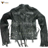 Real Cowhide Leather Heavy Duty bondage Straitjacket BDSM Restricted jacket quilted armbinder jacket