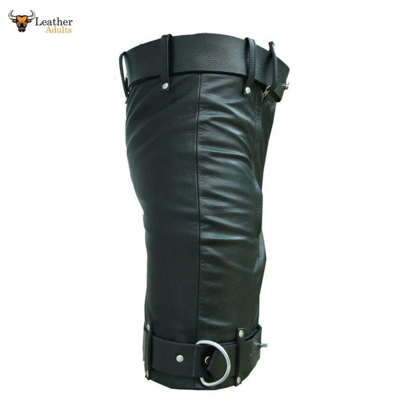 Men's Leather Bondage / Locking Chastity Shorts Genuine Cow Leather