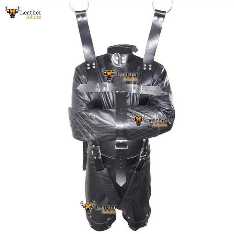 Cow Leather Bondage Suspension Suit Latigo Leather Belts Welded D Rings Bespoke