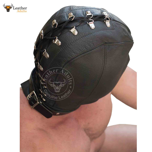 BDSM Total Enclosure Bondage Leather Hood Gimp mask