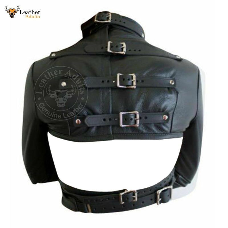 Womens Real Cowhide Leather Straitjacket heavy Duty Bondage Jacket BDSM