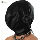 Real LEATHER BONDAGE Lockable Hood Hand Constructed Gimp mask Leather Kidnap Hood