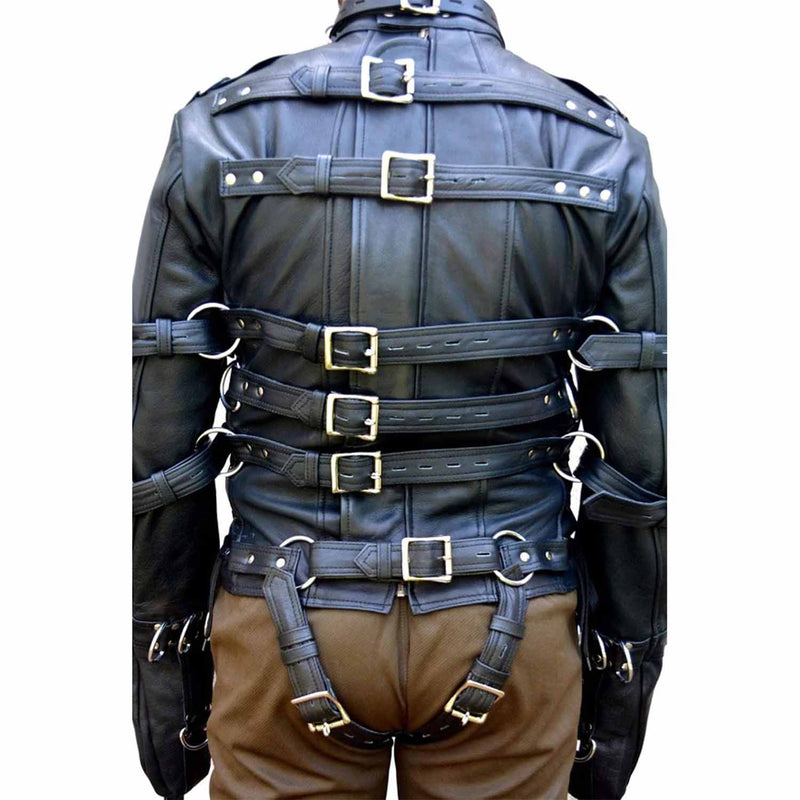 Real Leather Bondage Jacket BDSM HEAVY DUTY Straitjacket