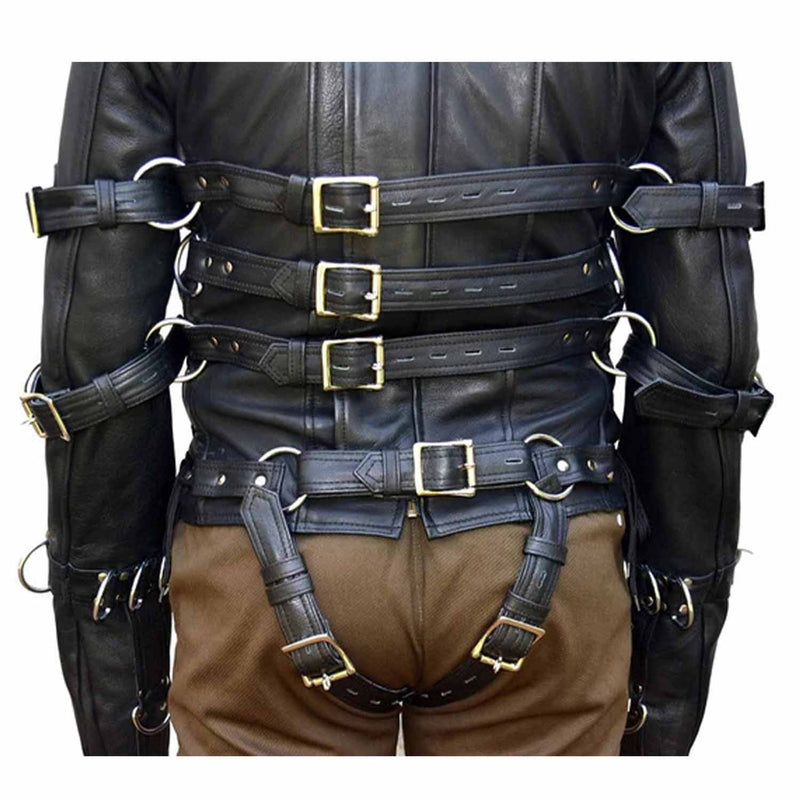 Real Leather Bondage Jacket BDSM HEAVY DUTY Straitjacket