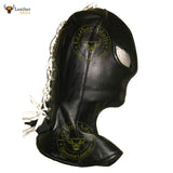 Black Soft Leather Full Face Mask Hood BDSM Mask Unisex