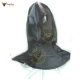 Black Soft Leather Full Face Mask Hood BDSM Mask Unisex