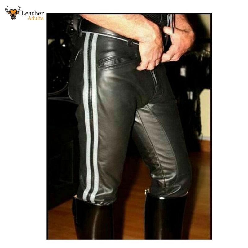 Men's Real Leather Pants Punk Kink Jeans Trousers BLUF Pants Bikers Br ...