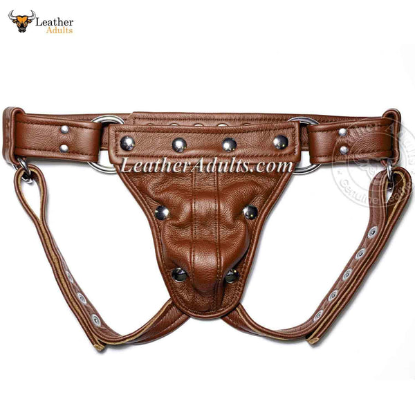 Genuine Leather Jock Strap Gay 2024 Thong with Adjustable Buckle Mens Underwear Lederhose